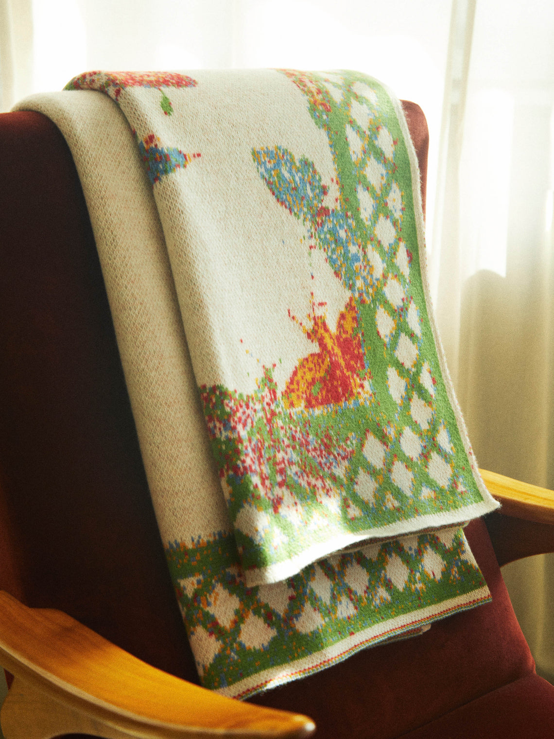 Saved NY - Butterfly Trellis Cashmere Blanket - Multiple - ABASK