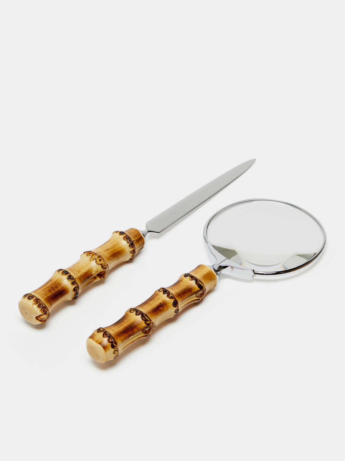 Lorenzi Milano - Bamboo and Leather Desk Set -  - ABASK