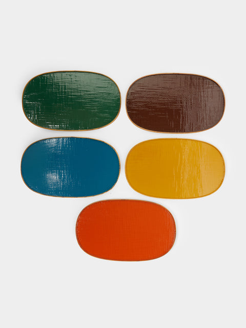 Huh Myoung-Wook - Ottchil Ash Placemats with Leather Holder (Set of 5) -  - ABASK - 