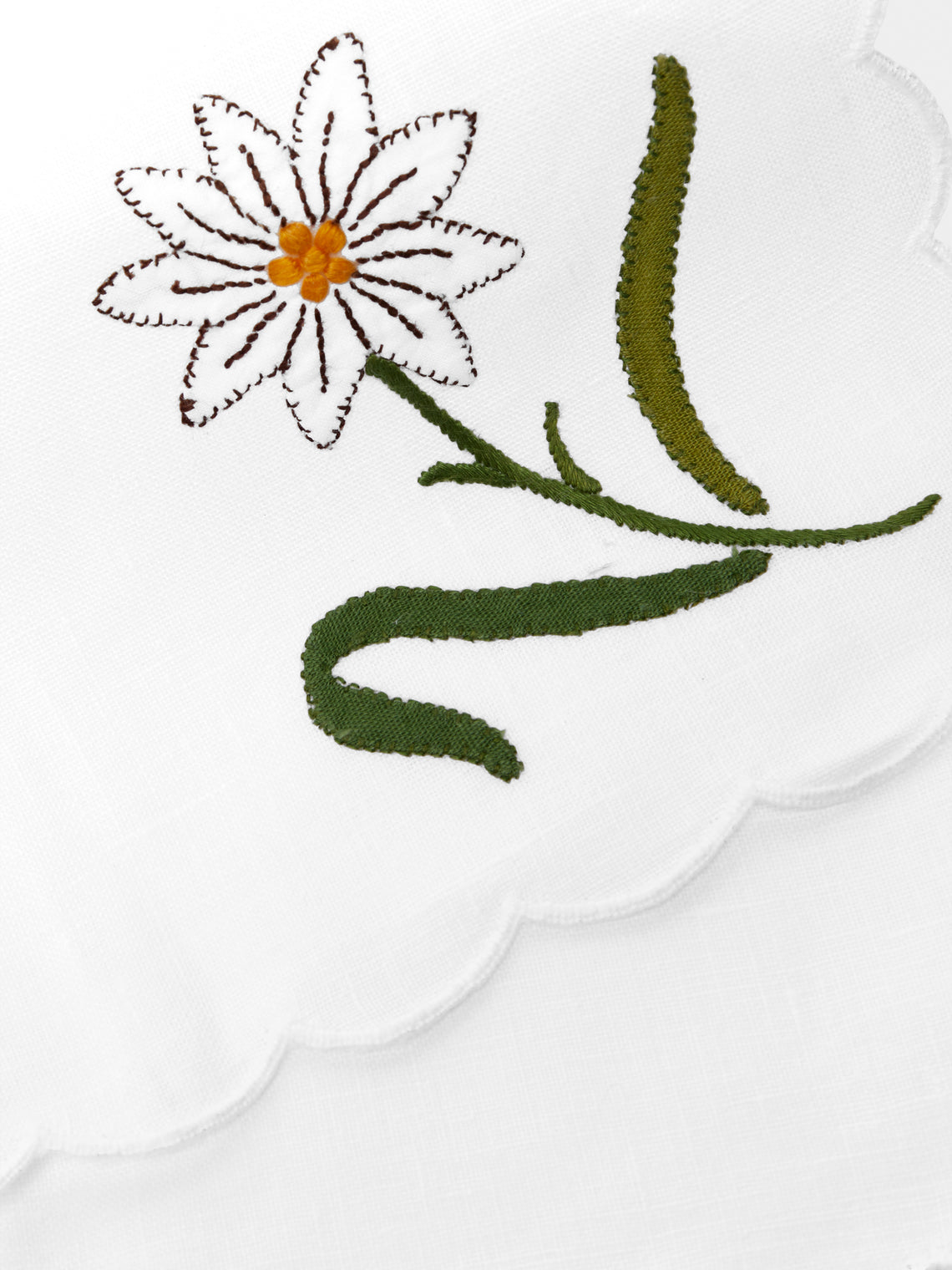 Taf Firenze - Fantasia Estate Hand-Embroidered Linen Placemats and Napkins (Set of 6) -  - ABASK