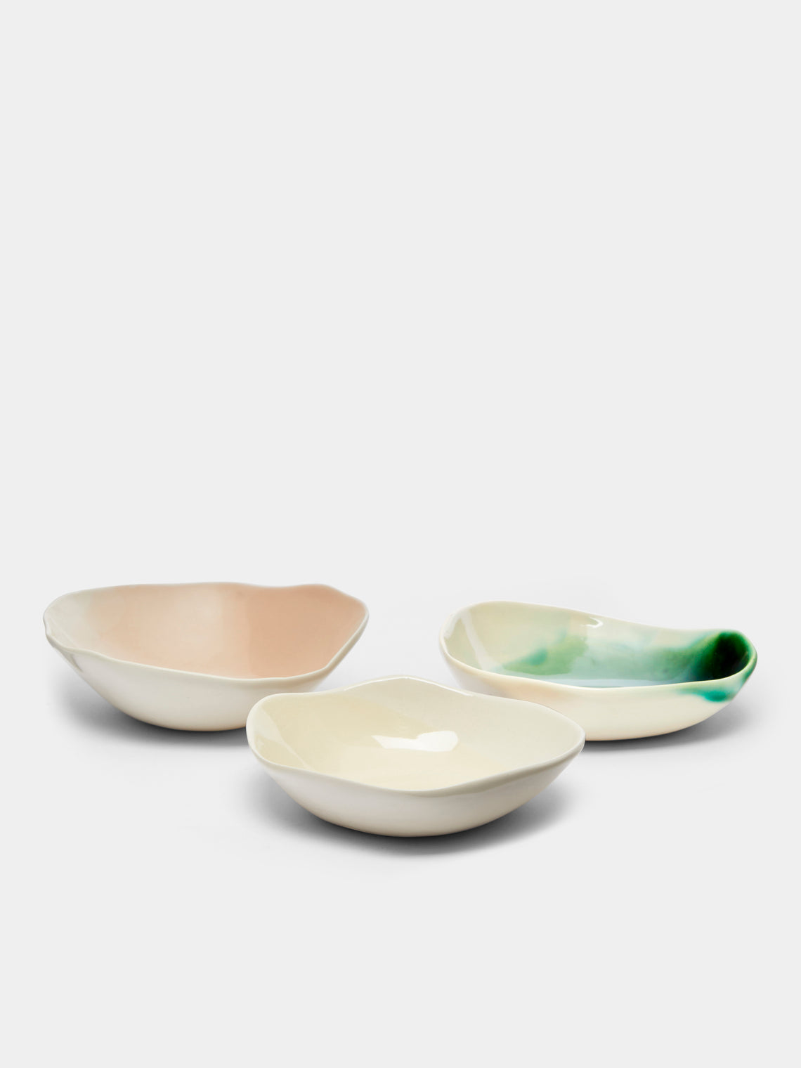 Pottery & Poetry - Hand-Glazed Porcelain Dipping Bowls (Set of 3) -  - ABASK - 