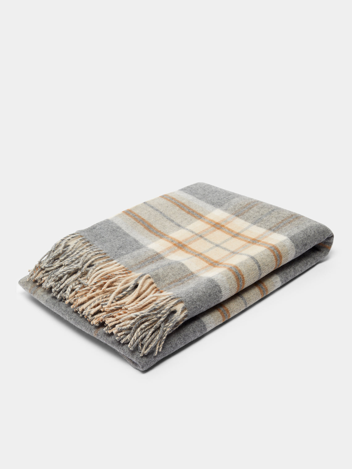 Johnstons of Elgin - Double-Faced Wool Check Blanket - Grey - ABASK