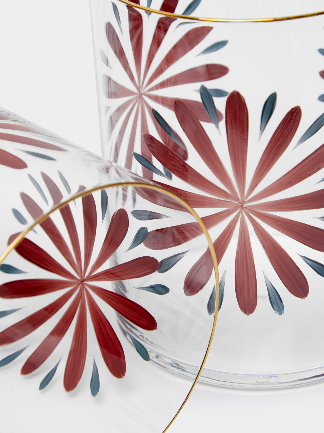 Los Vasos de Agua Clara - St Tropez Hand-Painted Glass Tumblers (Set of 6) -  - ABASK