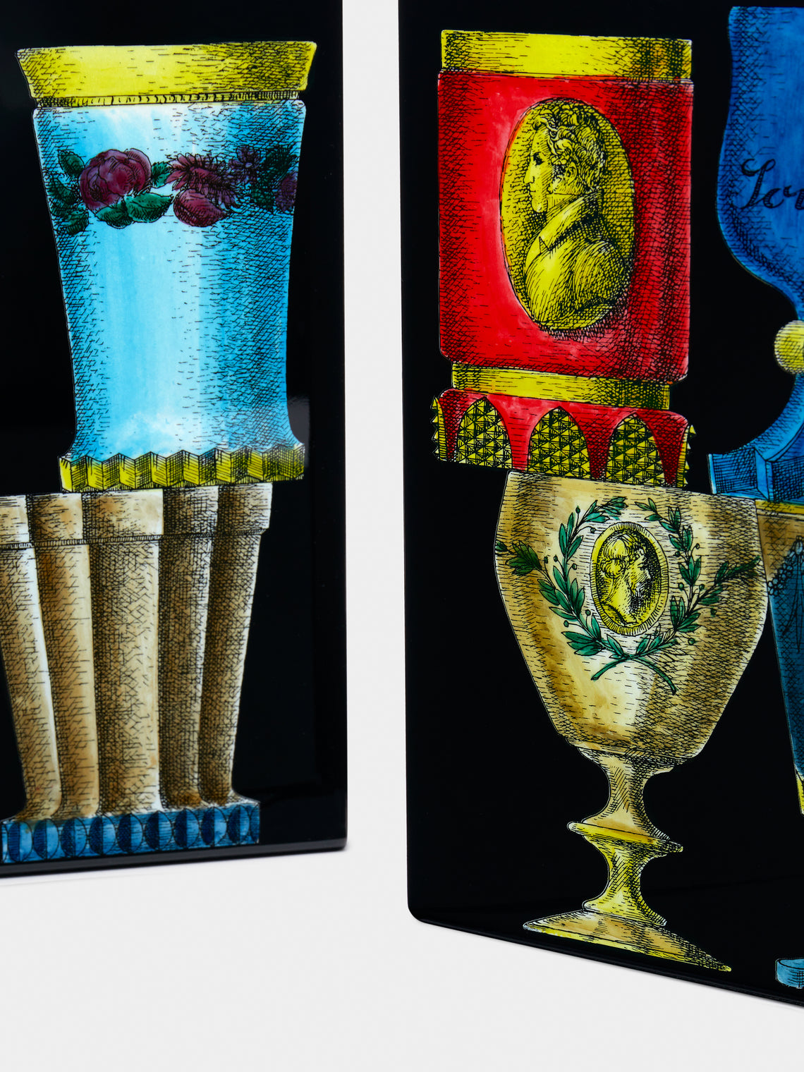 Fornasetti - Bicchieri di Boemia Iron Bookends - Multiple - ABASK
