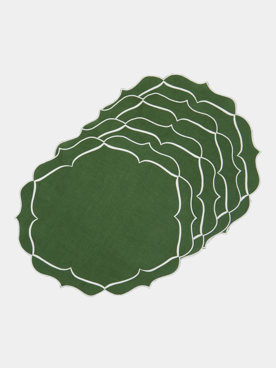 Los Encajeros - Alhambra Embroidered Linen Placemats (Set of 4) -  - ABASK