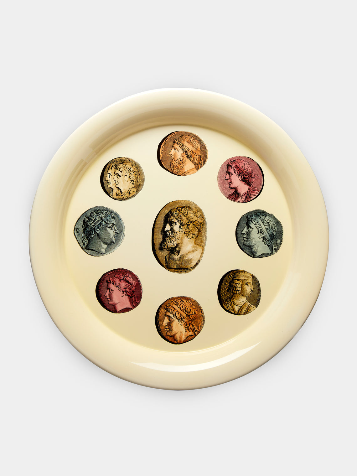 Fornasetti - Cammei Iron Tray - Cream - ABASK - 
