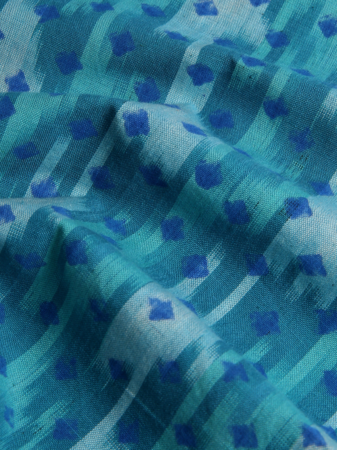 Gregory Parkinson - Aqua Ikat Block-Printed Cotton Napkins (Set of 6) -  - ABASK