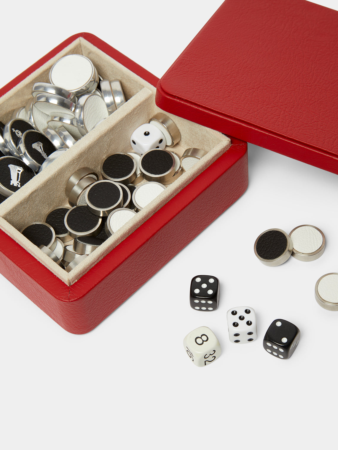 William & Son - Reversible Leather Backgammon and Chess Set -  - ABASK