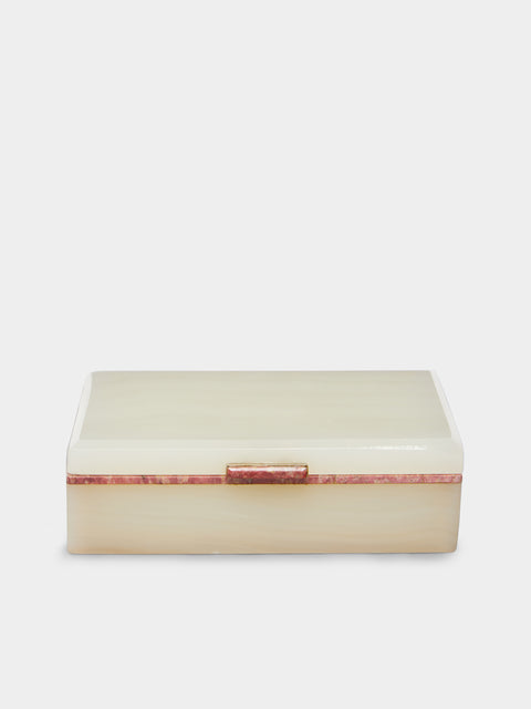 Antique and Vintage - 1940s White Onyx Cigar Box -  - ABASK - 