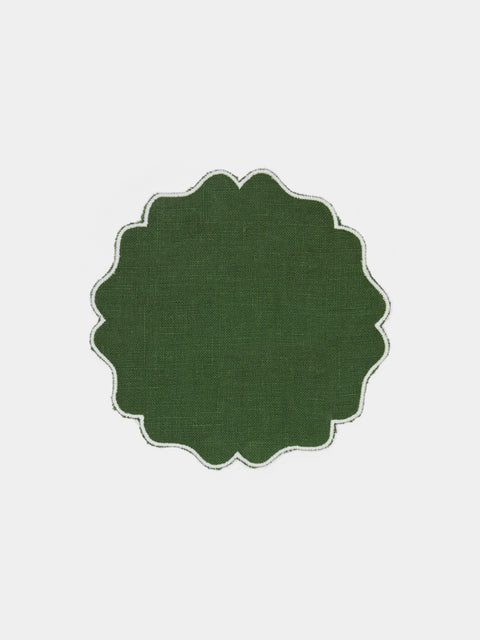 Los Encajeros - Alhambra Embroidered Linen Coasters (Set of 6) -  - ABASK - 