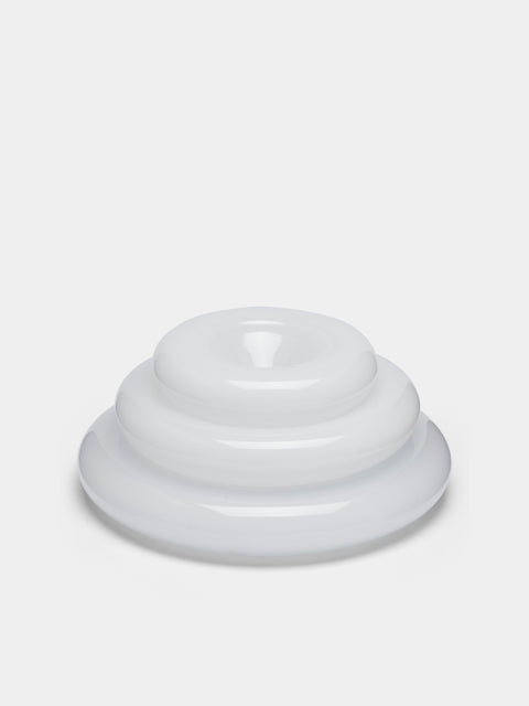 Antique and Vintage - 1970s Vistosi 'Pomeri' Murano Glass Centrepiece (Set of 3) - White - ABASK - 