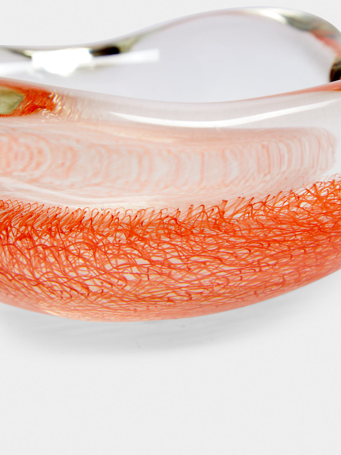 Antique and Vintage - 1950s Seguso Merletto Murano Glass Bowl (Set of 2) - Orange - ABASK
