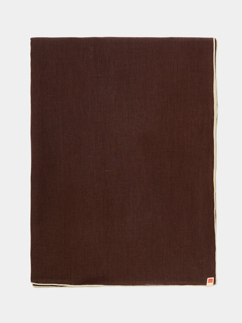 Madre Linen - Hand-Dyed Linen Contrast-Edge Tablecloth -  - ABASK - 