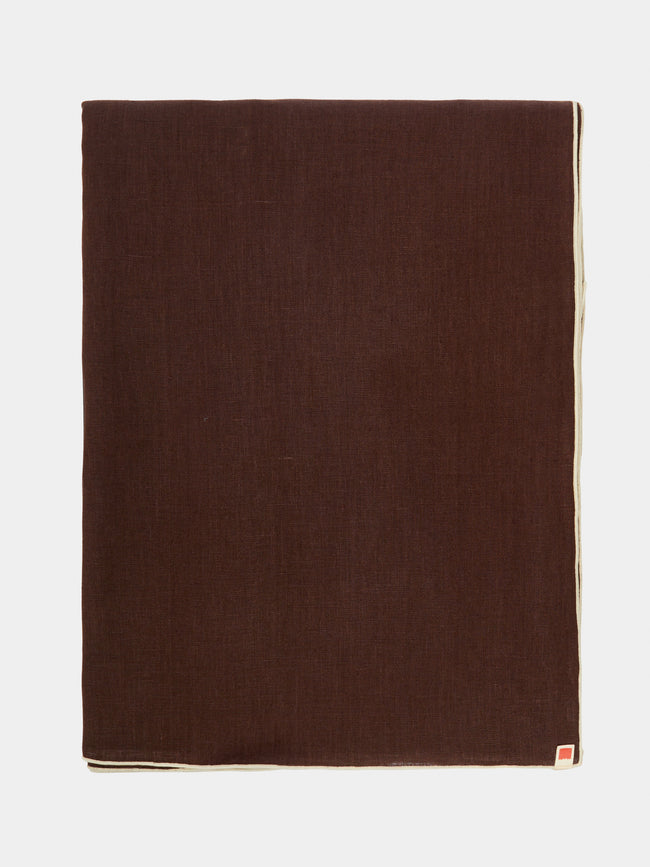 Madre Linen - Hand-Dyed Linen Contrast-Edge Tablecloth -  - ABASK - 