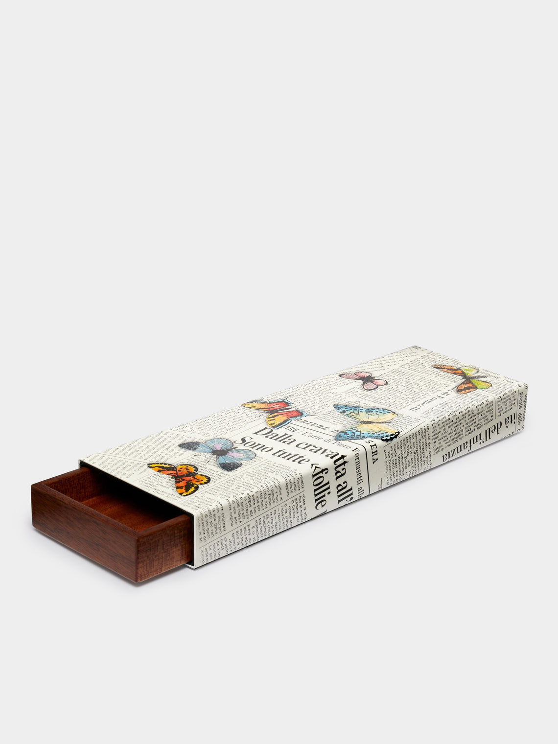 Fornasetti - Ultime Notizie Iron and Wood Box - White - ABASK