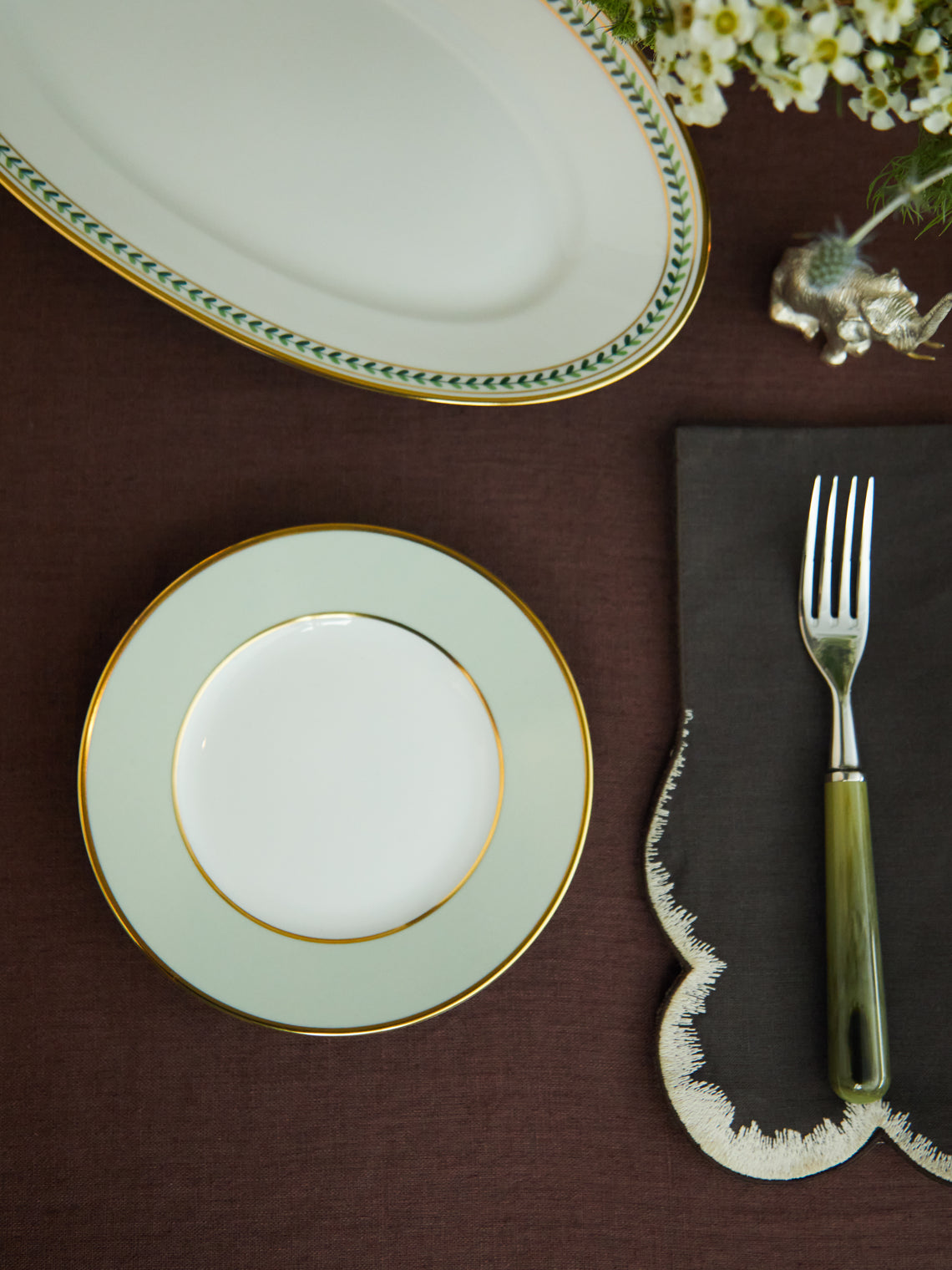 Augarten - Hand-Painted Porcelain Bread Plate -  - ABASK
