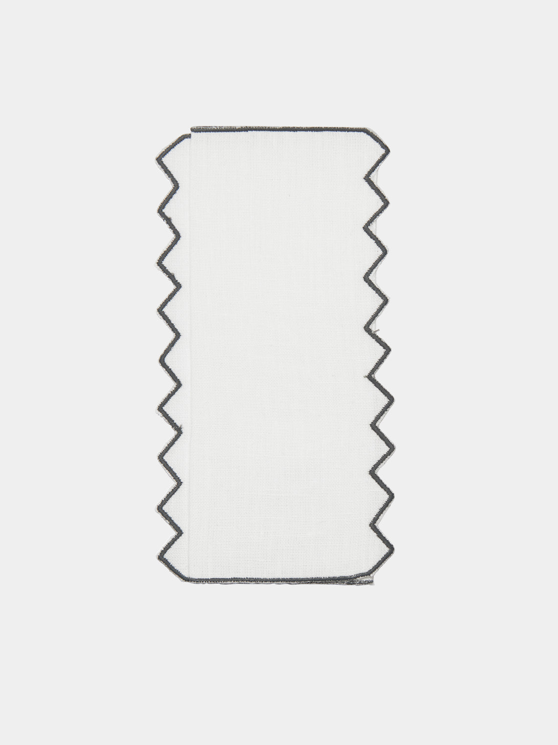 Los Encajeros - Triangu Embroidered Linen Cocktail Napkins (Set of 6) -  - ABASK