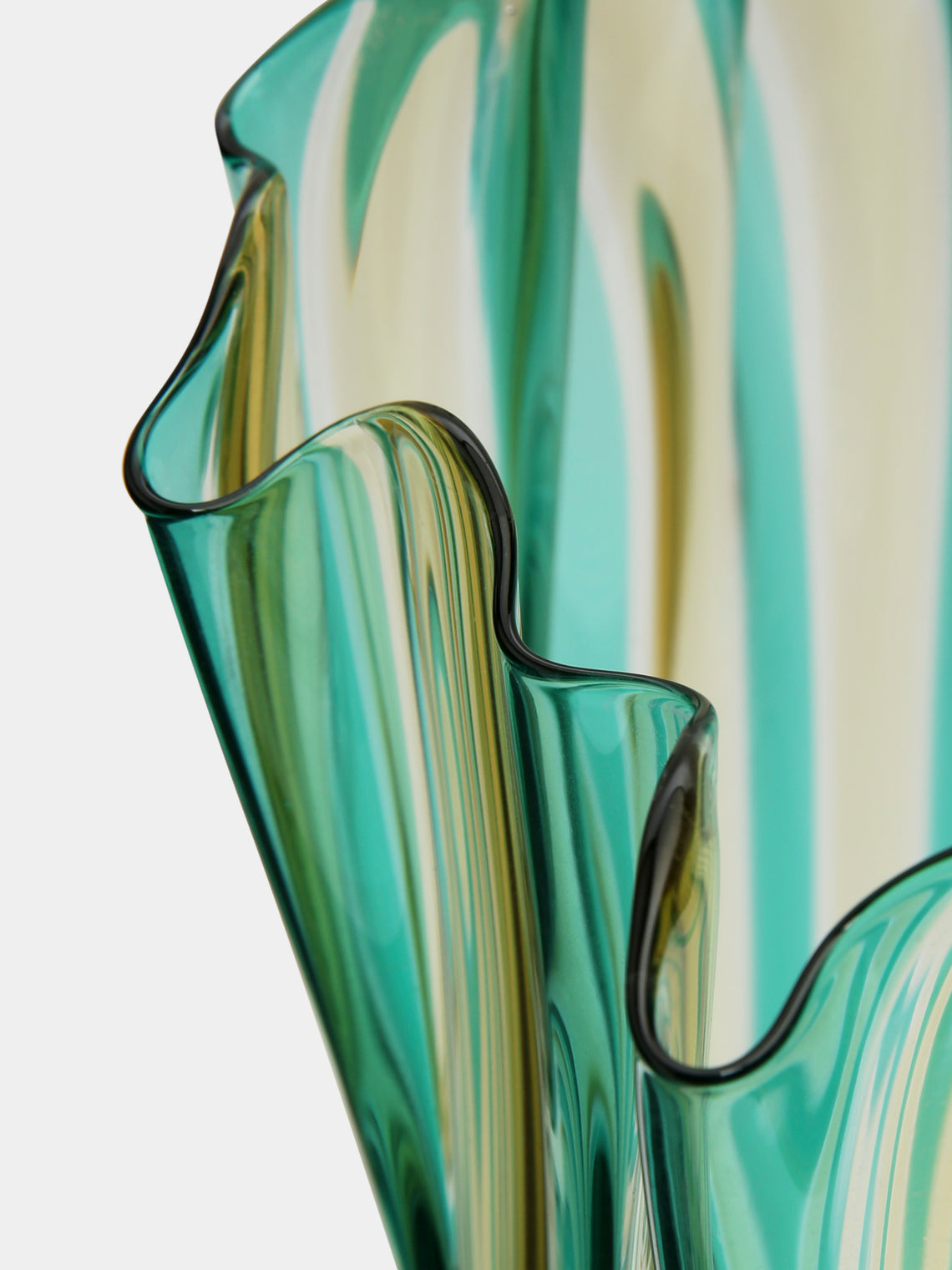 Venini - Fazzoletto a Canne Hand-Blown Murano Glass Large Vase -  - ABASK