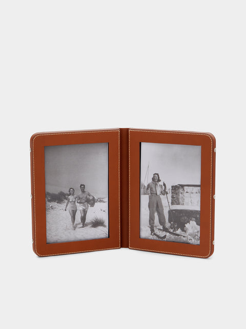 Connolly - Leather Double Photo Frame -  - ABASK - 