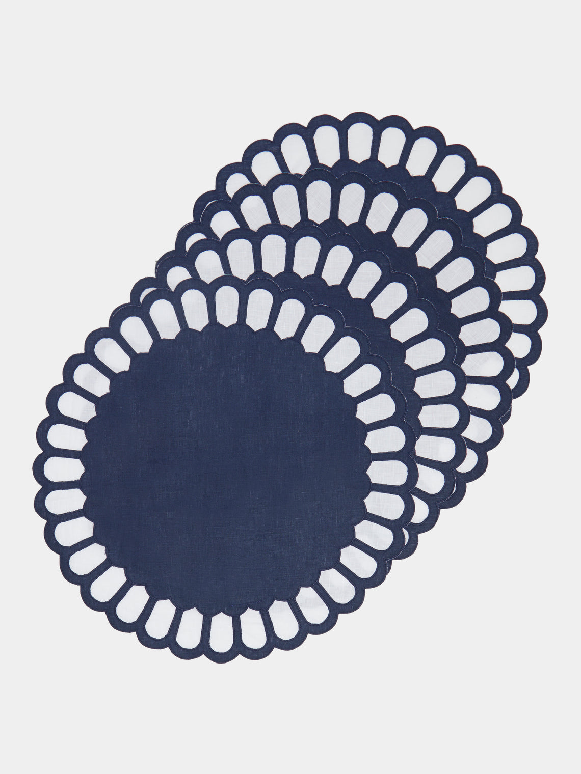 Los Encajeros - Zurbano Embroidered Linen Placemats (Set of 4) -  - ABASK