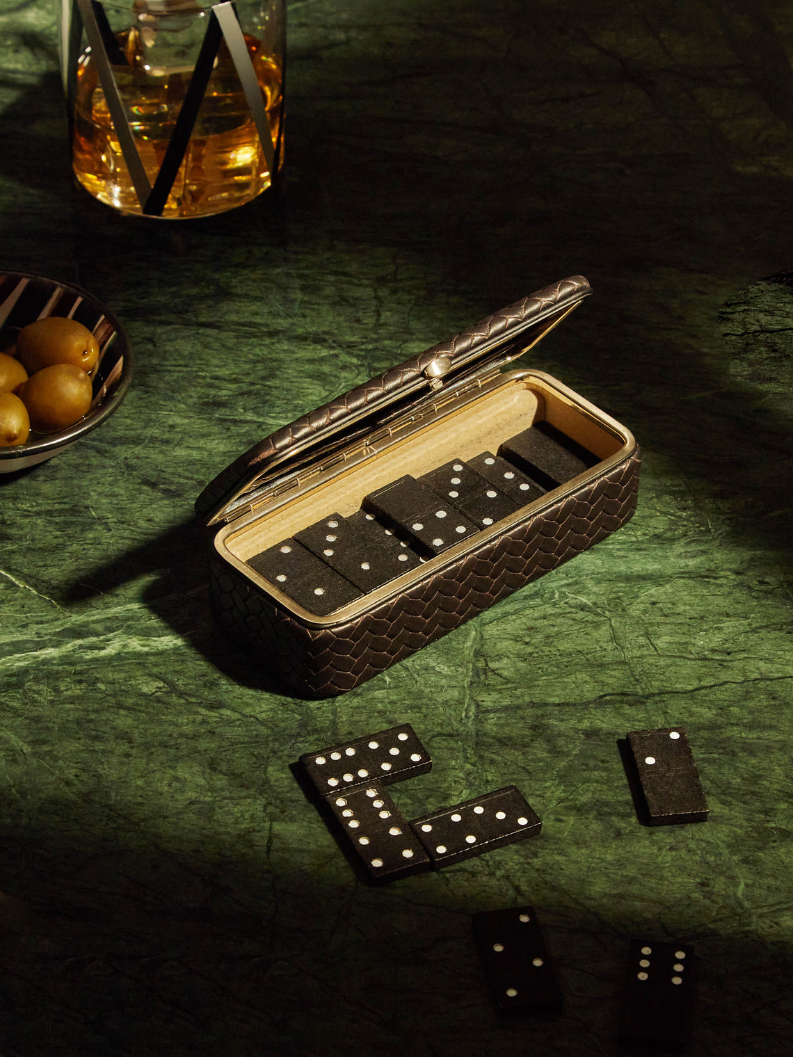 F. Hammann - Leather Dominoes Set -  - ABASK
