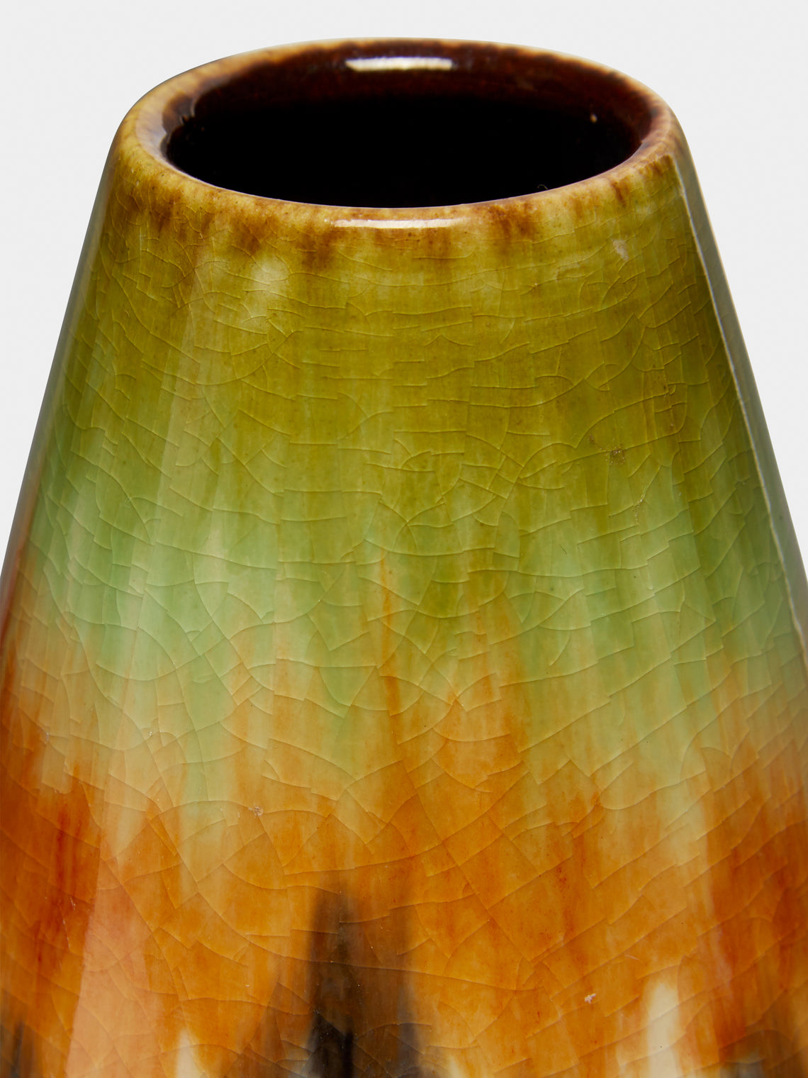 Antique and Vintage - 1950-1970 Fat Lava Vase - Green - ABASK