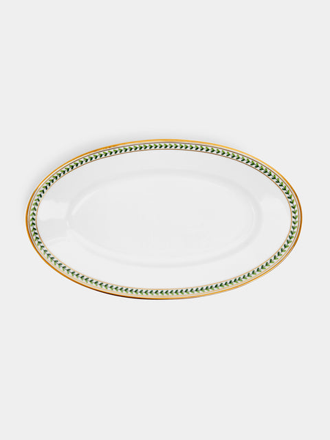 Augarten - Leafed Edge Hand-Painted Porcelain Large Serving Platter -  - ABASK - 