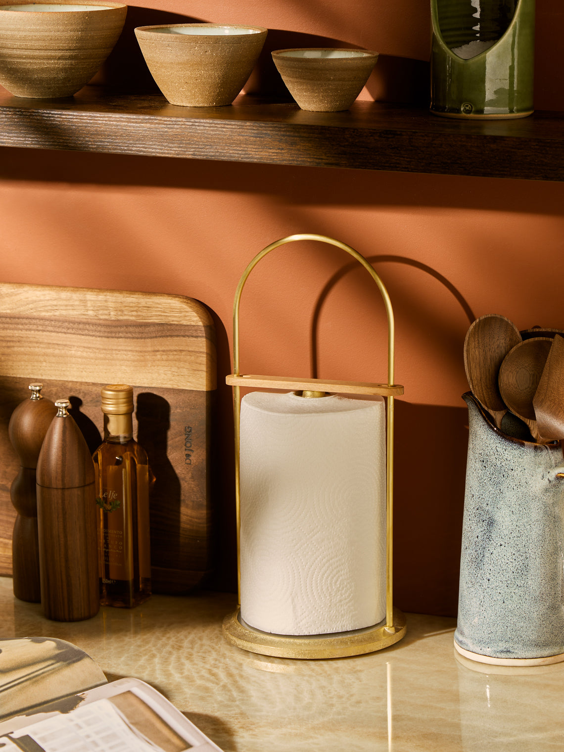Futagami - Brass Kitchen Roll Holder -  - ABASK