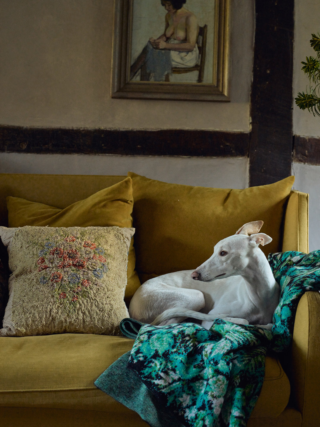 By Walid - 19th-Century Needlepoint Linen Cushion -  - ABASK