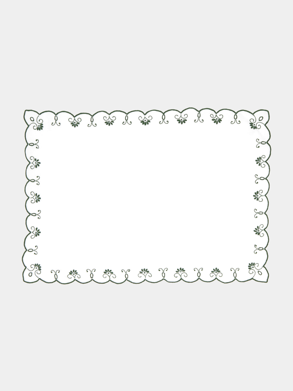 Taf Firenze - Piccoli Ventagli Hand-Embroidered Linen Placemats and Napkins (Set of 6) -  - ABASK