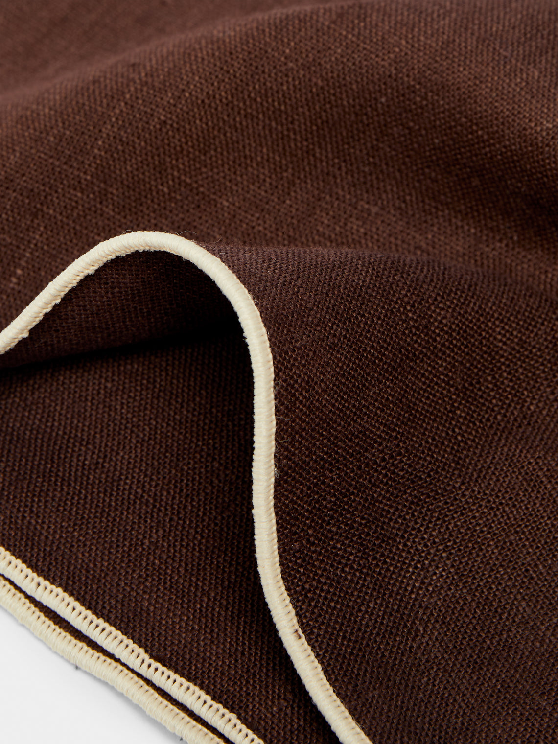 Madre Linen - Hand-Dyed Linen Contrast-Edge Napkins (Set of 4) -  - ABASK
