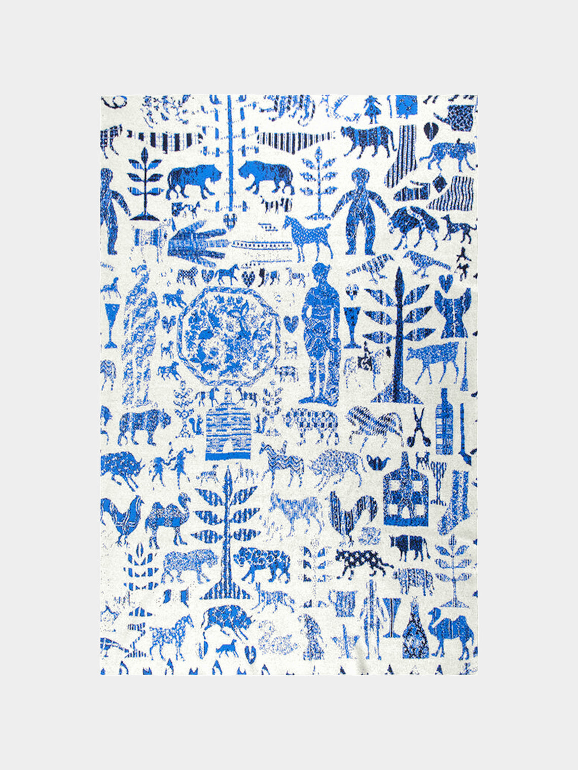 Saved NY - Appliqu Cashmere Blanket - Blue - ABASK