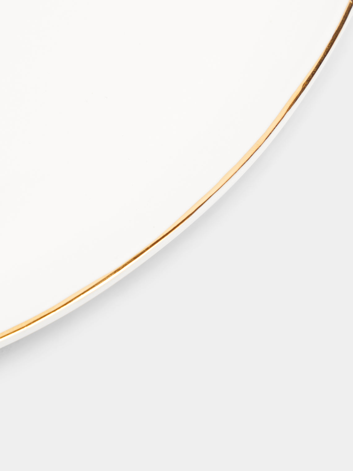 Feldspar - Hand-Painted 24ct Gold and Bone China Dinner Plates (Set of 4) -  - ABASK