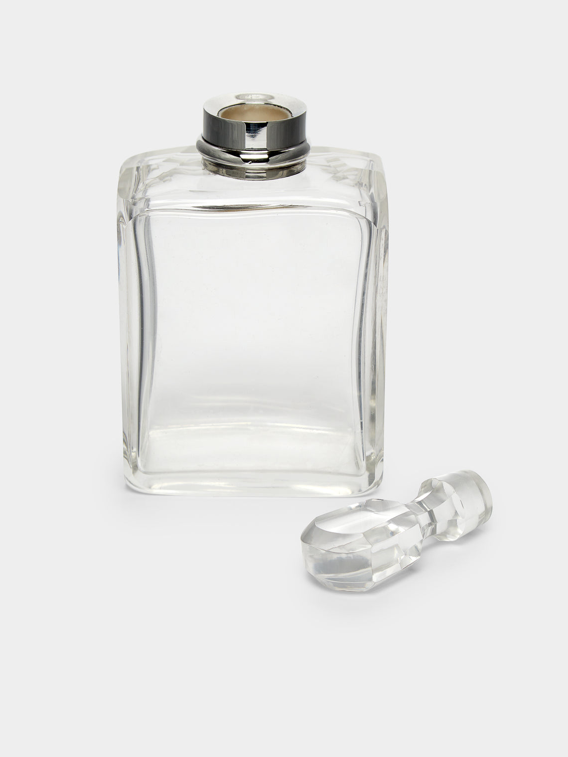 Antique and Vintage - 1930s English Art Déco Silver & Cut Glass Decanter -  - ABASK