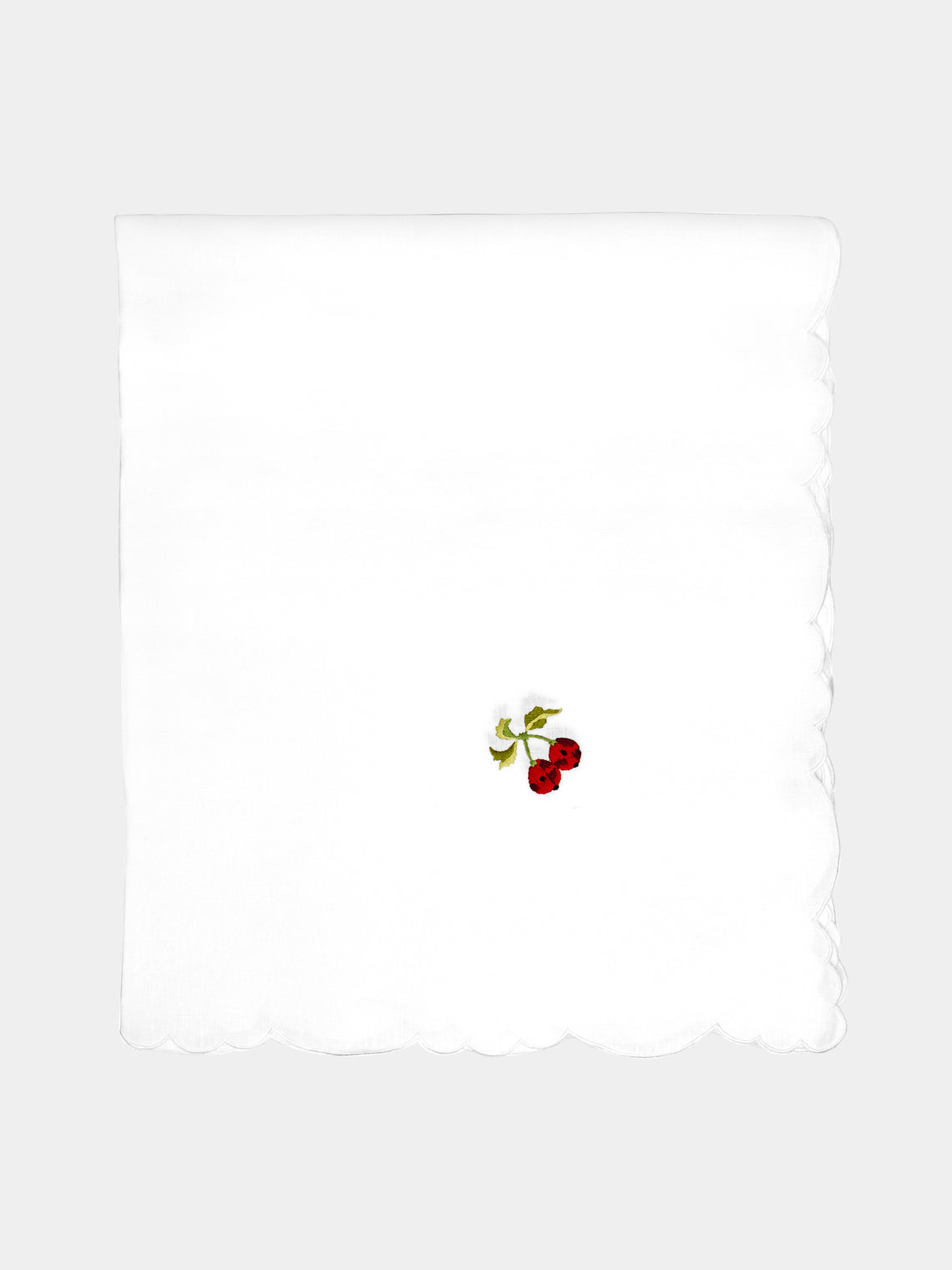 Taf Firenze - Motivi Frutta Procellana Hand-Embroidered Linen Tablecloth and Napkins (Set of 12) -  - ABASK