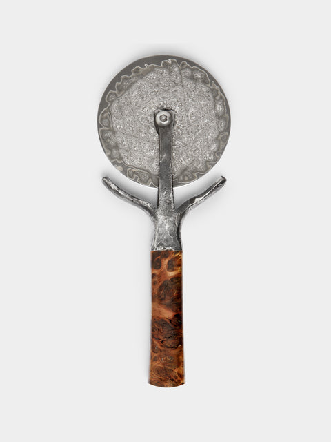 Bodman Blades - Hand-Forged Weru Burl and Damascus Steel Pizza Wheel -  - ABASK - 
