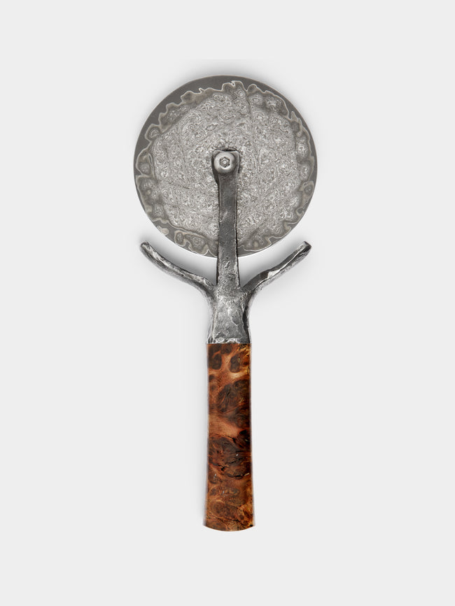 Bodman Blades - Hand-Forged Weru Burl and Damascus Steel Pizza Wheel -  - ABASK - 