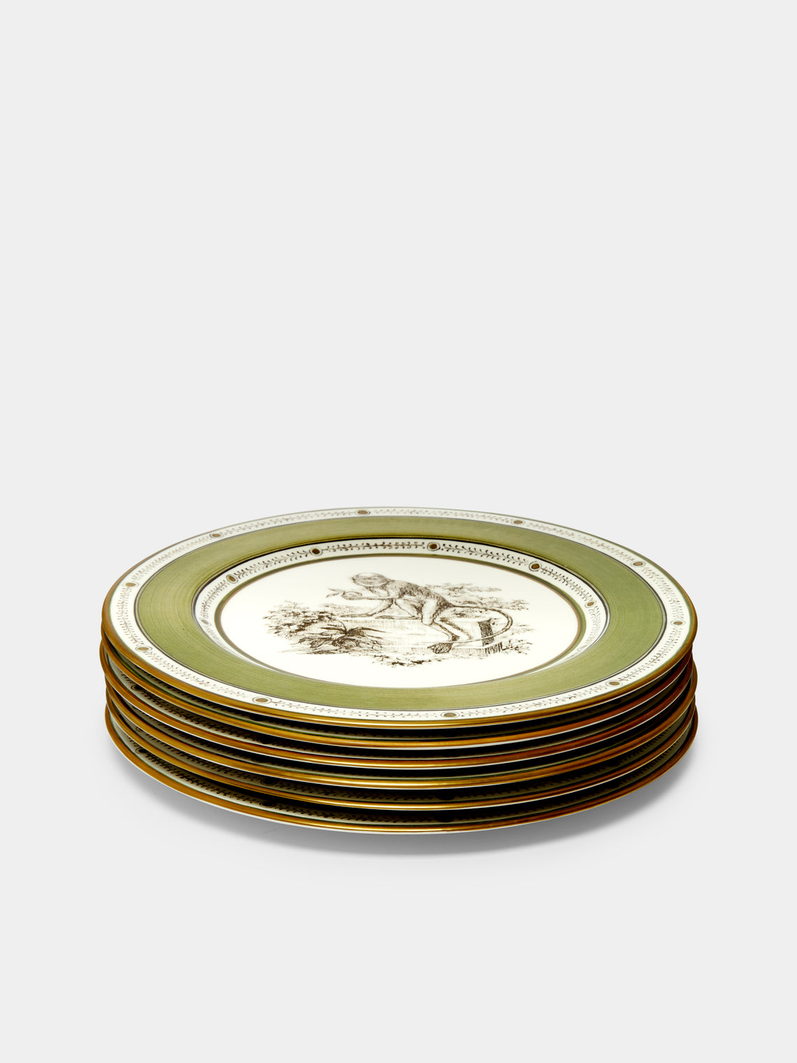 Laboratorio Paravicini - Monkeys Ceramic Dinner Plates (Set of 6) -  - ABASK