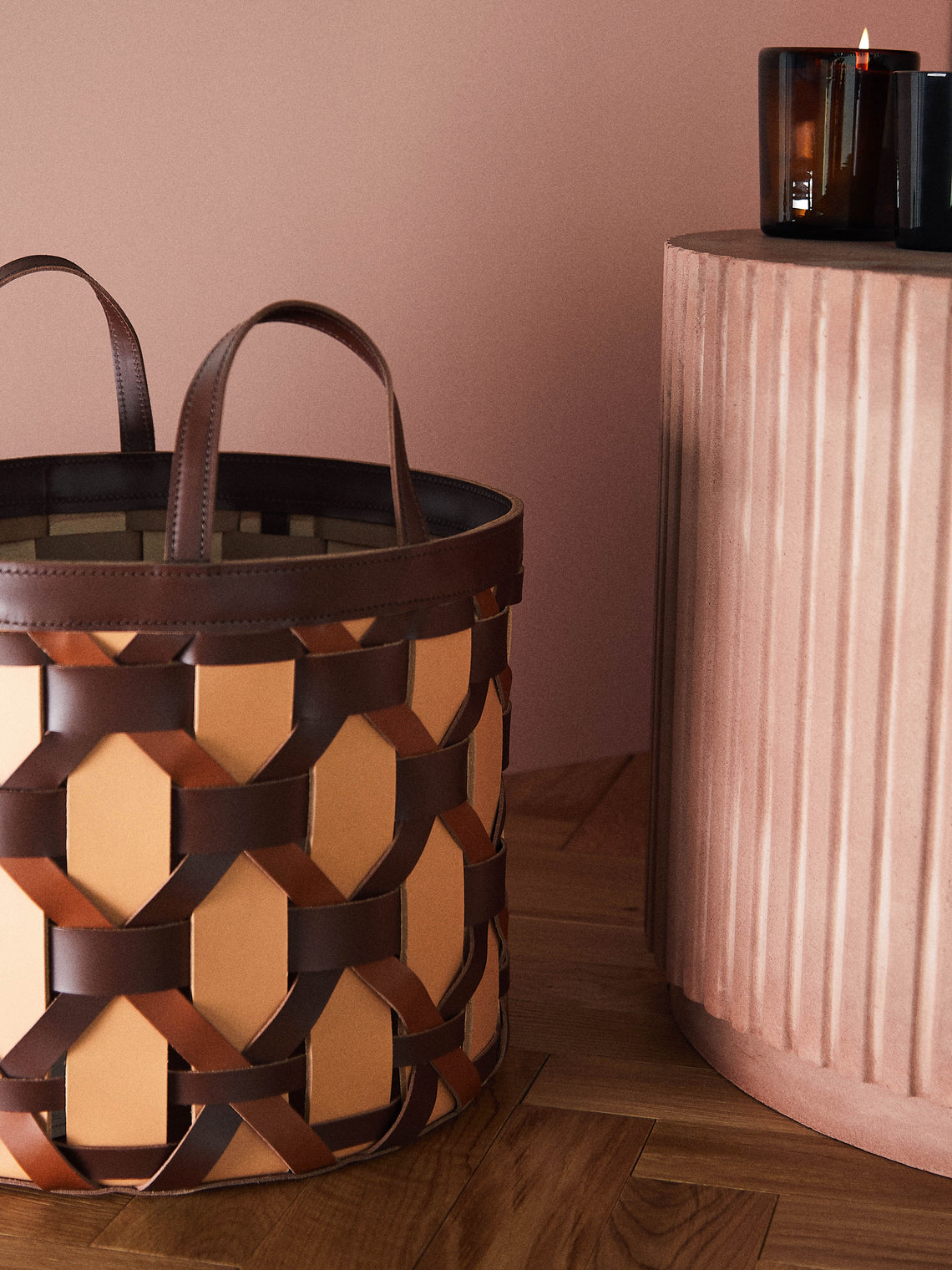 Rabitti 1969 - Palu Woven Leather Low Basket -  - ABASK