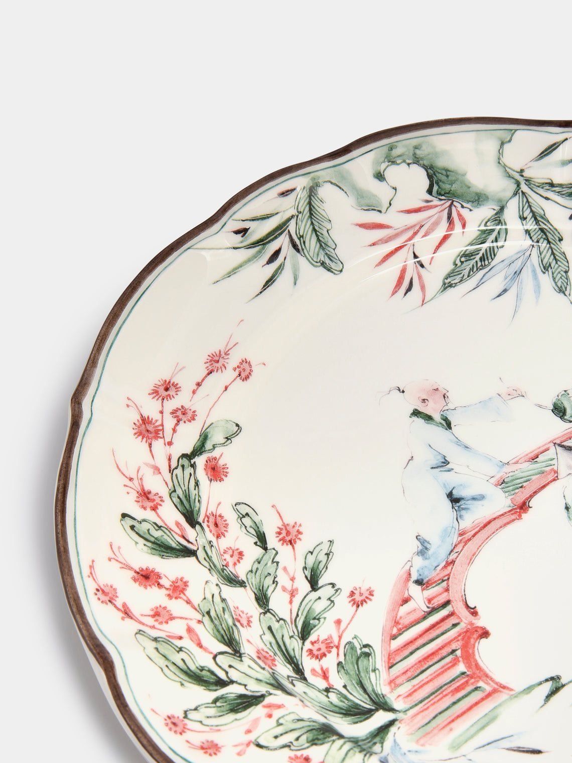Laboratorio Paravicini - Chinoiserie Ceramic Dinner Plates (Set of 12) -  - ABASK