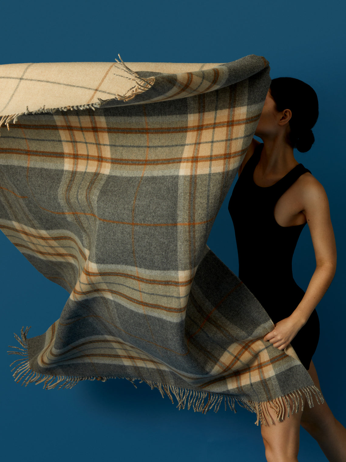 Johnstons of Elgin - Double-Faced Wool Check Blanket - Grey - ABASK