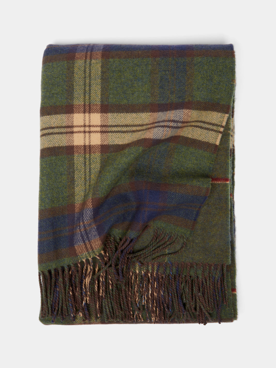Johnstons of Elgin - Double-Faced Wool Check Blanket - Green - ABASK - 
