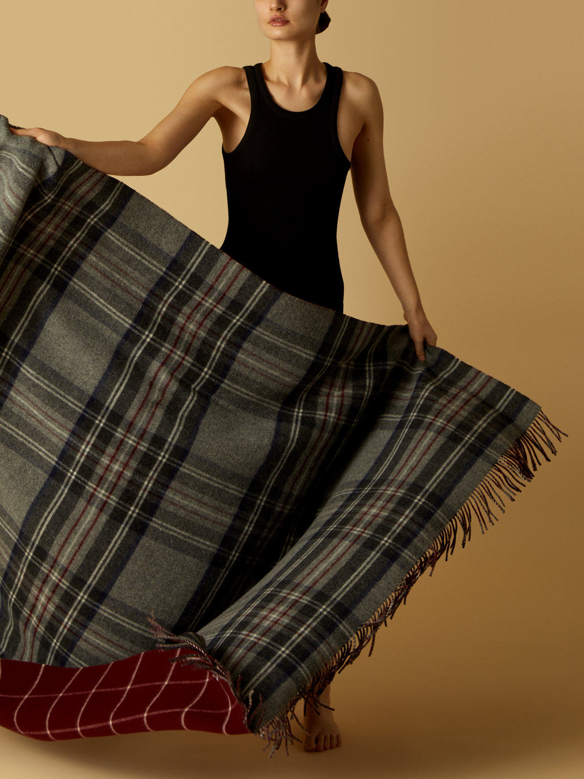 Johnstons of Elgin - Double-Faced Wool Check Blanket -  - ABASK