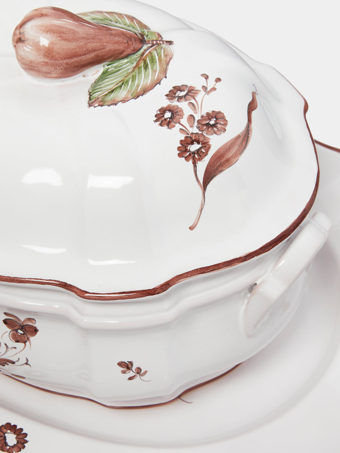 Z.d.G - Camaïeu Hand-Painted Ceramic Lidded Tureen with Serving Platter -  - ABASK