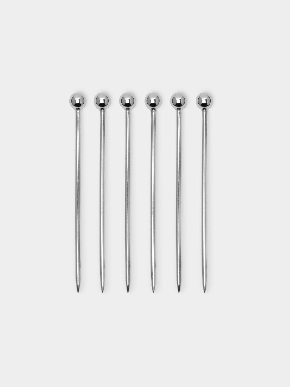 Jarosinski & Vaugoin - Ball Sterling Silver Cocktail Picks (Set of 6) -  - ABASK - 