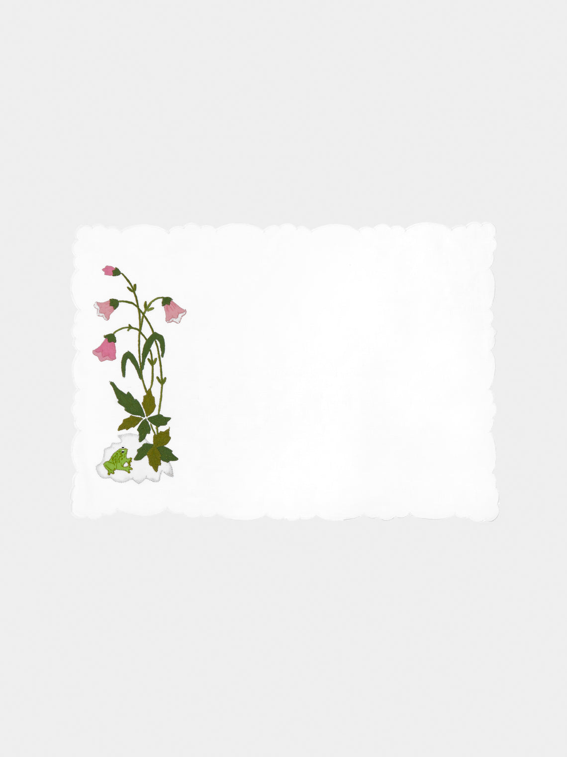 Taf Firenze - Fantasia Estate Hand-Embroidered Linen Placemats and Napkins (Set of 6) -  - ABASK
