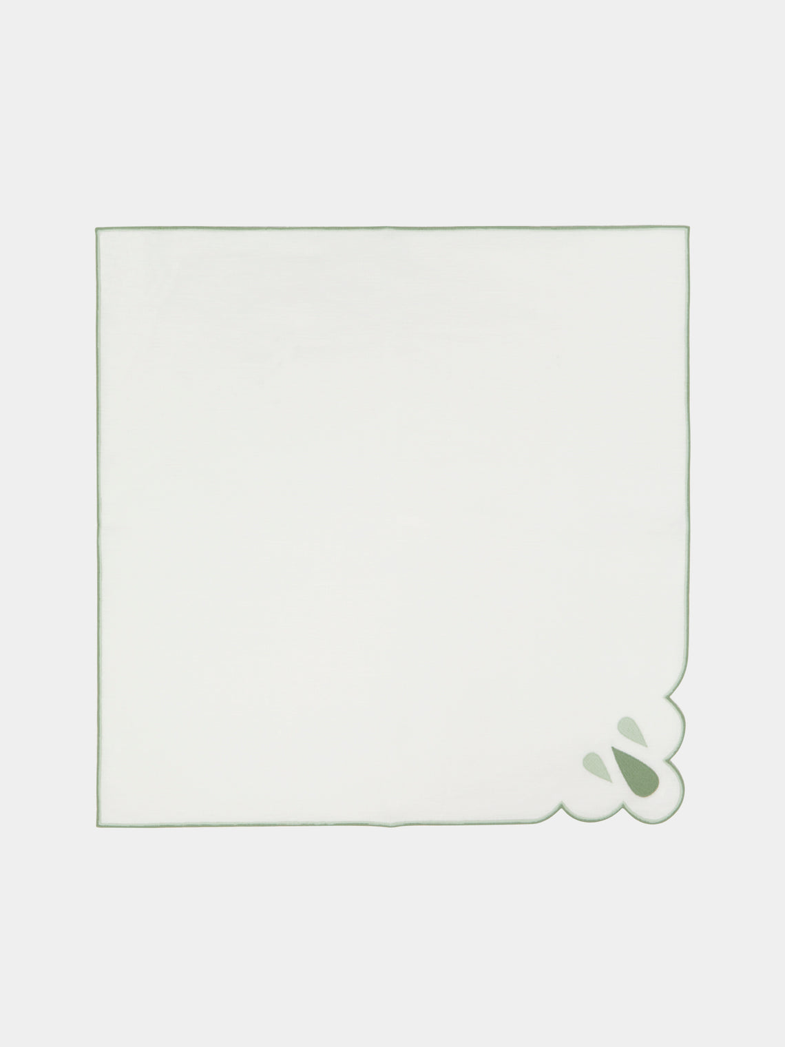 Los Encajeros - Drops Embroidered Linen Napkins (Set of 4) -  - ABASK