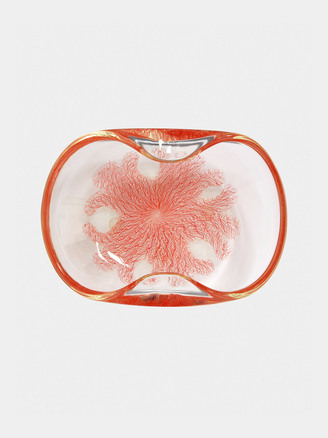 Antique and Vintage - 1950s Seguso Merletto Murano Glass Bowl (Set of 2) - Orange - ABASK