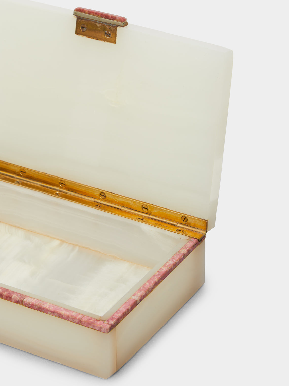 Antique and Vintage - 1940s White Onyx Cigar Box -  - ABASK