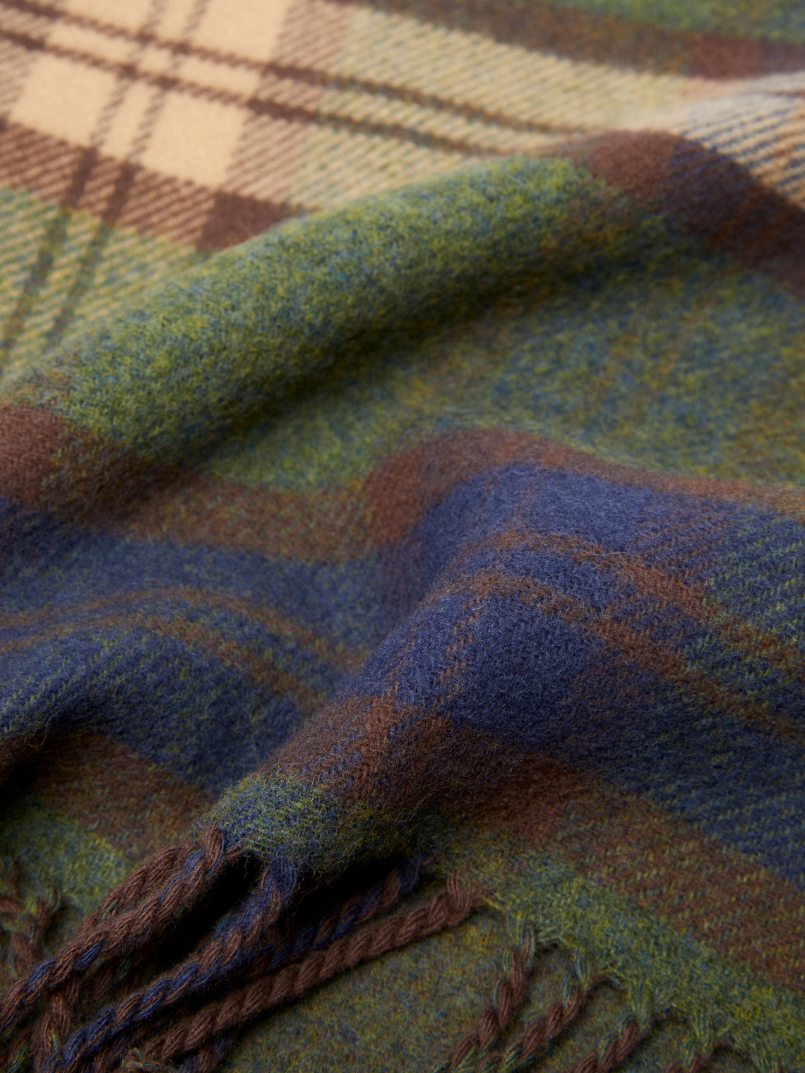 Johnstons of Elgin - Double-Faced Wool Check Blanket - Green - ABASK